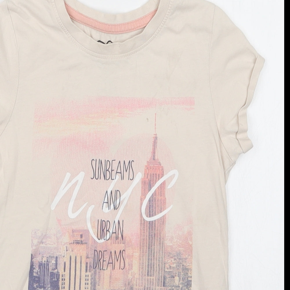 Young Dimension Girls Beige   Basic T-Shirt Size 8-9 Years