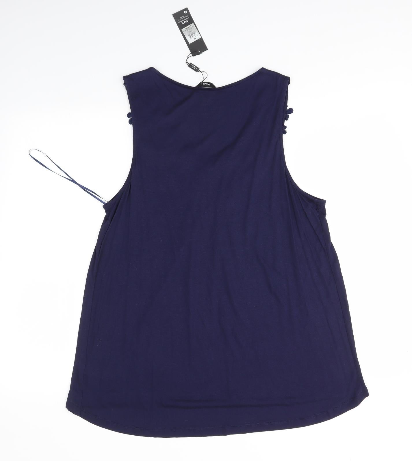 M&Co Womens Blue   Basic Tank Size 16