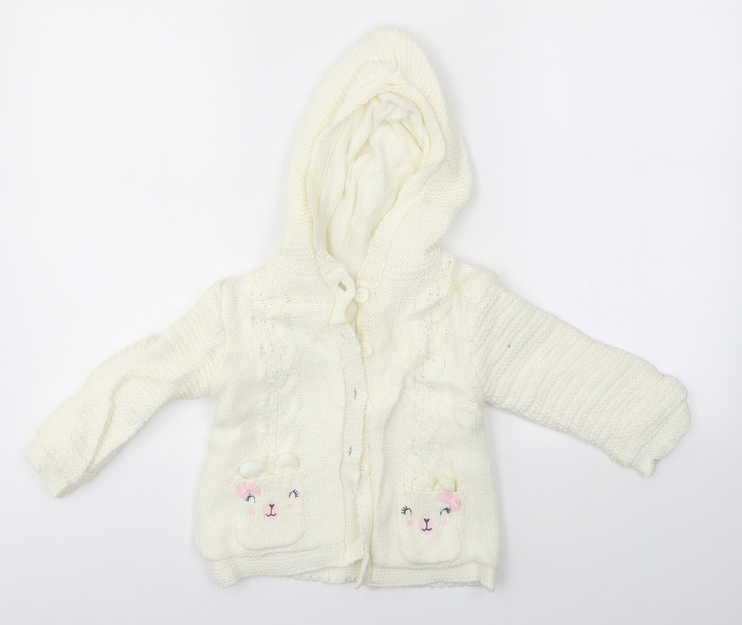 Nutmeg Baby White   Cardigan Jumper Size 18-24 Months