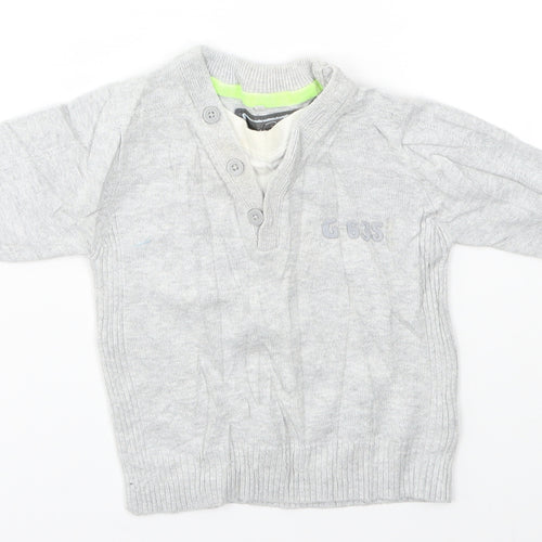 M&S Boys Grey   Pullover Jumper Size 6-9 Months