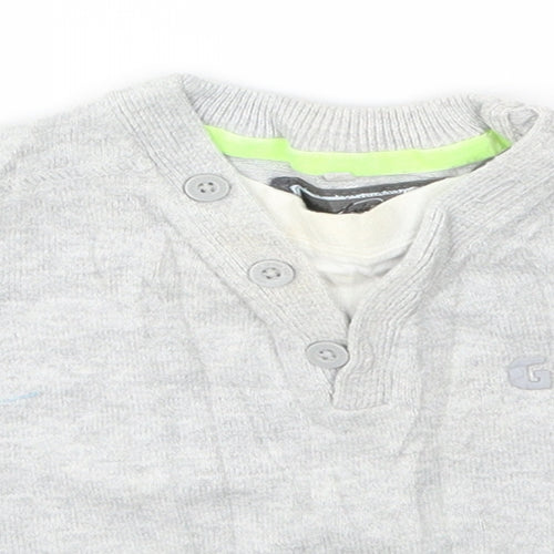 M&S Boys Grey   Pullover Jumper Size 6-9 Months