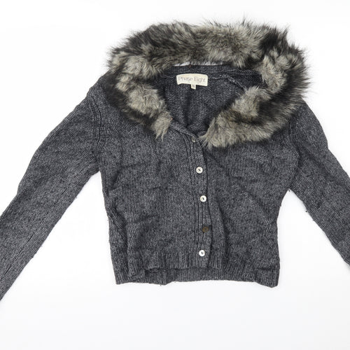 Phase Eight Womens Grey   Cardigan Jumper Size 10  - removable collar