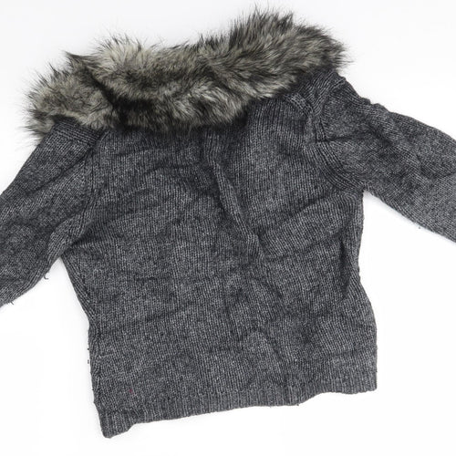 Phase Eight Womens Grey   Cardigan Jumper Size 10  - removable collar