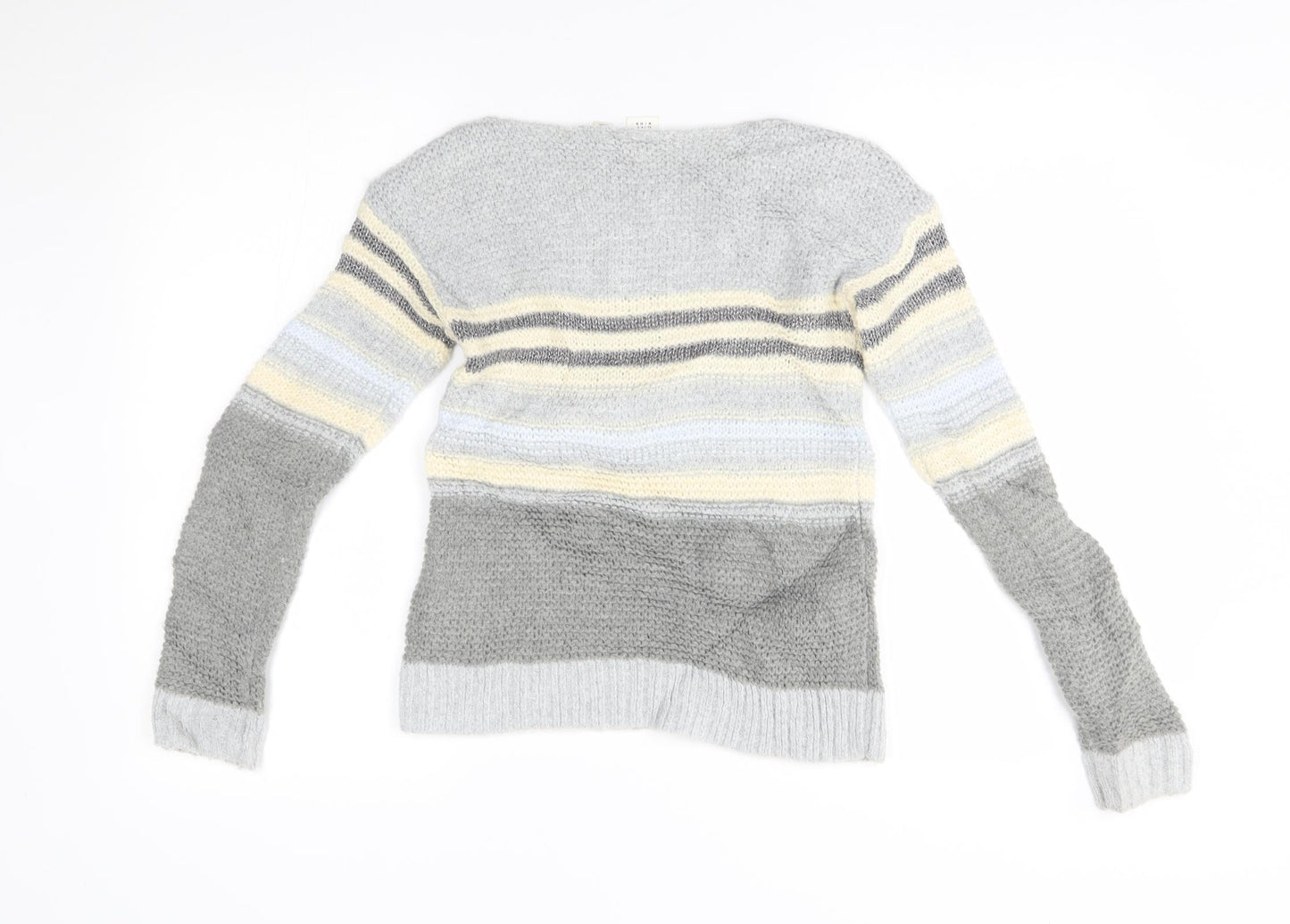 Gap Girls Grey Striped  Pullover Jumper Size 10-11 Years