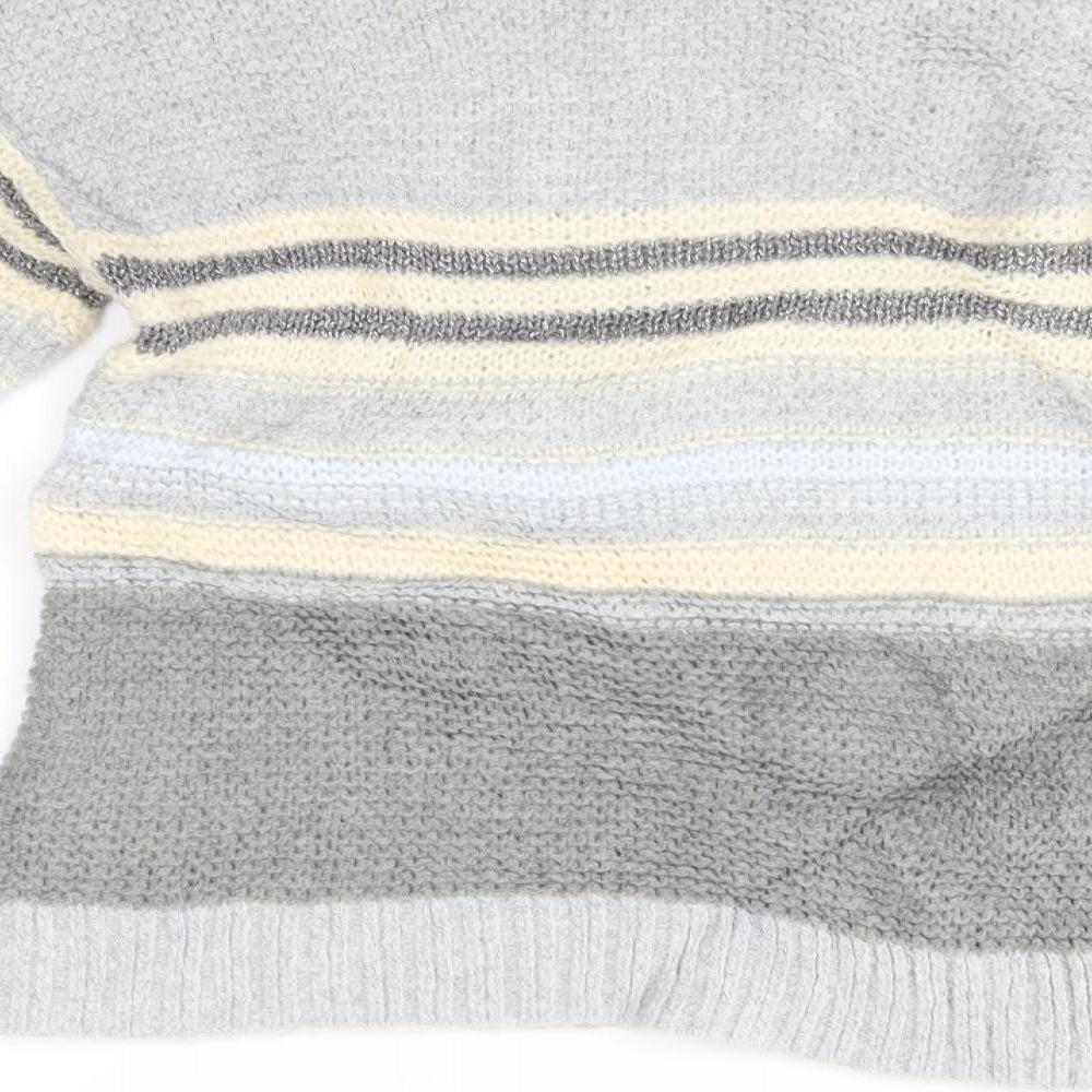 Gap Girls Grey Striped  Pullover Jumper Size 10-11 Years