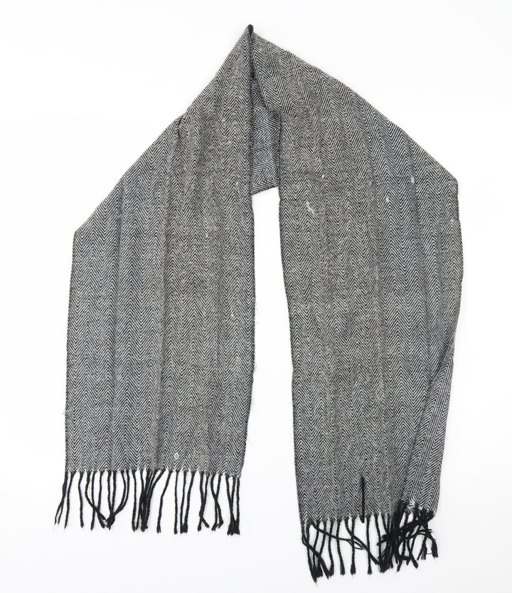 Preworn Womens Grey Herringbone Scarf