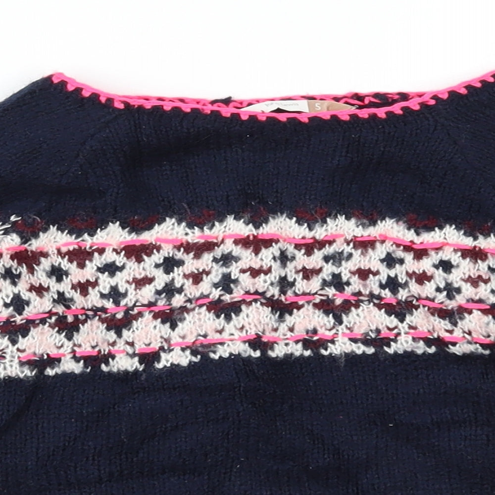 John Lewis Girls Blue Fair Isle  Pullover Jumper Size 5 Years