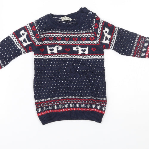 NEXT Baby Blue Fair Isle  Pullover Jumper Size 3-6 Months