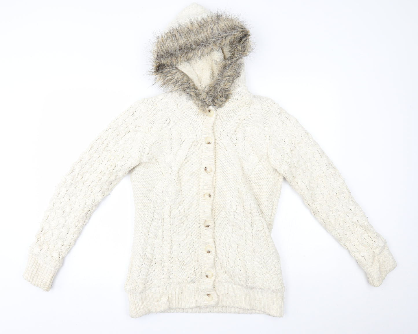 Candy Couture Girls Ivory   Cardigan Hoodie Size 16 Years