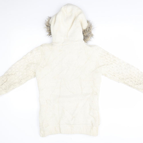 Candy Couture Girls Ivory   Cardigan Hoodie Size 16 Years