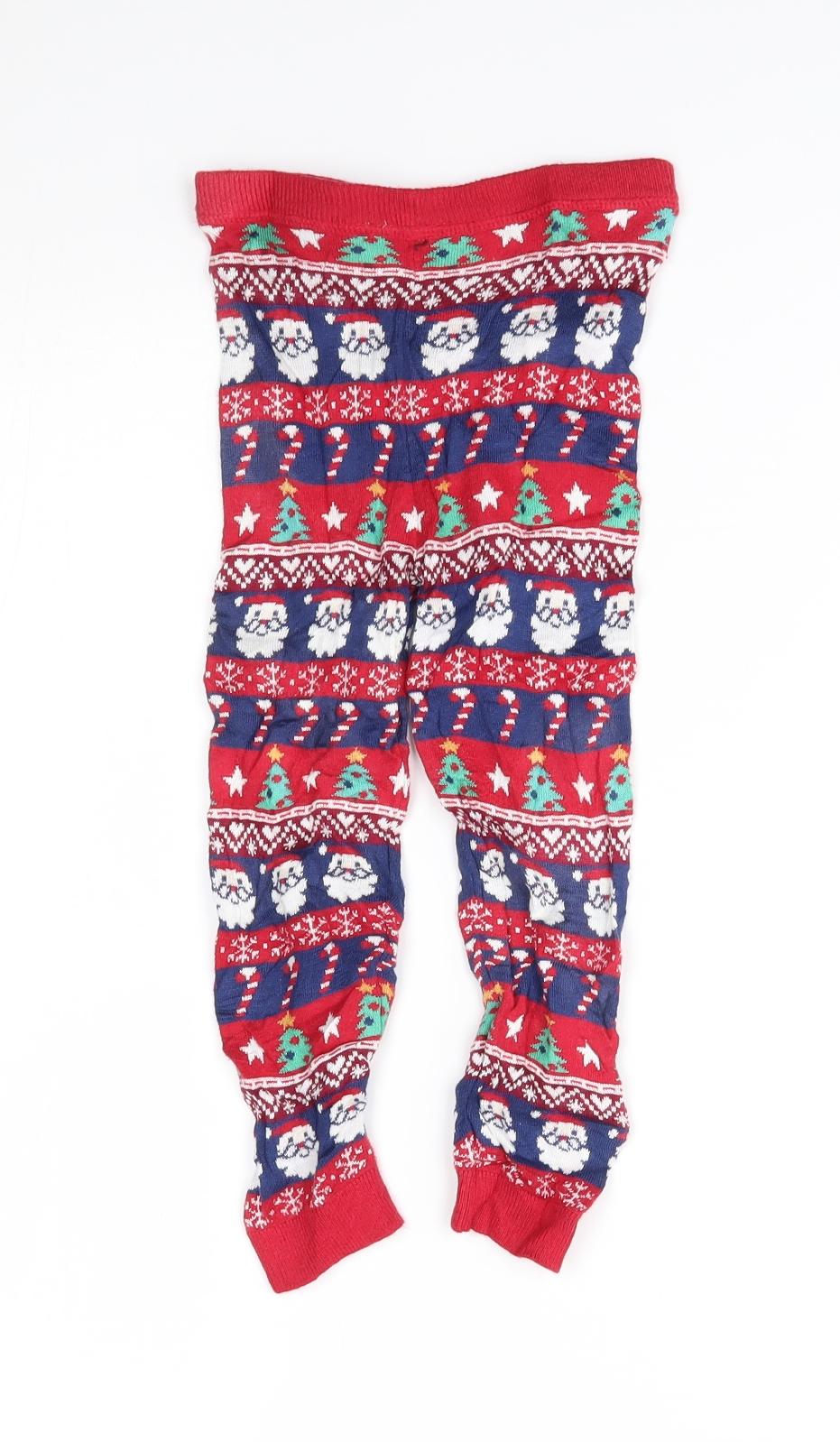 F&F Boys Red Fair Isle   Pyjama Pants Size 4-5 Years  - christmas