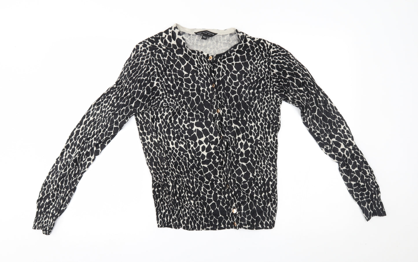 Dorothy Perkins Womens Black Animal Print  Cardigan Jumper Size 10
