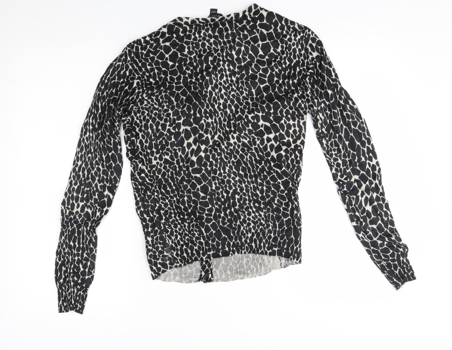 Dorothy Perkins Womens Black Animal Print  Cardigan Jumper Size 10