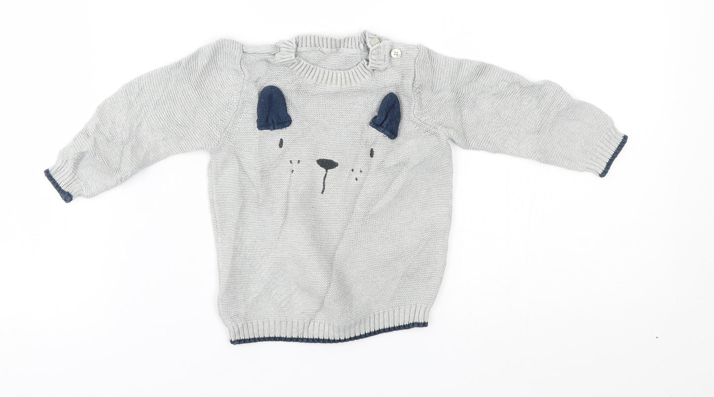 TU Baby Grey   Pullover Jumper Size 6-9 Months