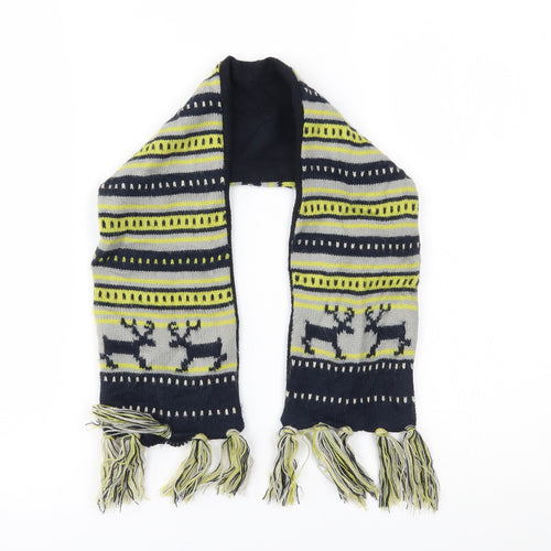 M&S Unisex Grey Fair Isle  Scarf Scarves & Wraps One Size