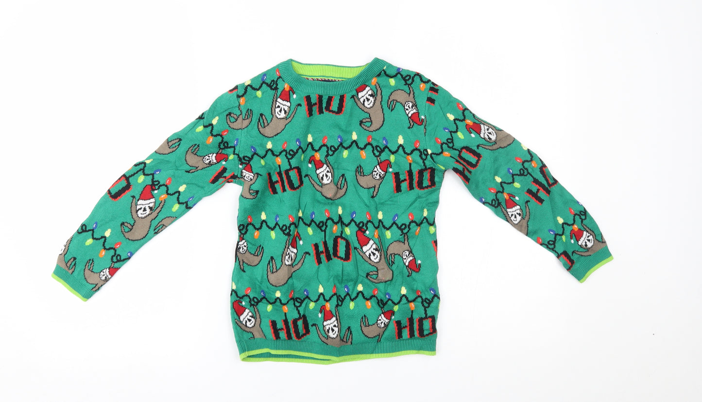 NEXT Boys Green   Pullover Jumper Size 6 Years  - christmas
