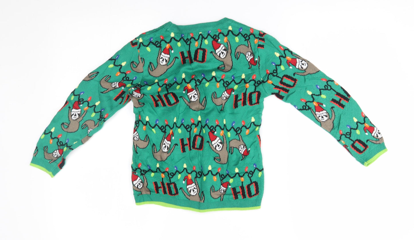 NEXT Boys Green   Pullover Jumper Size 6 Years  - christmas
