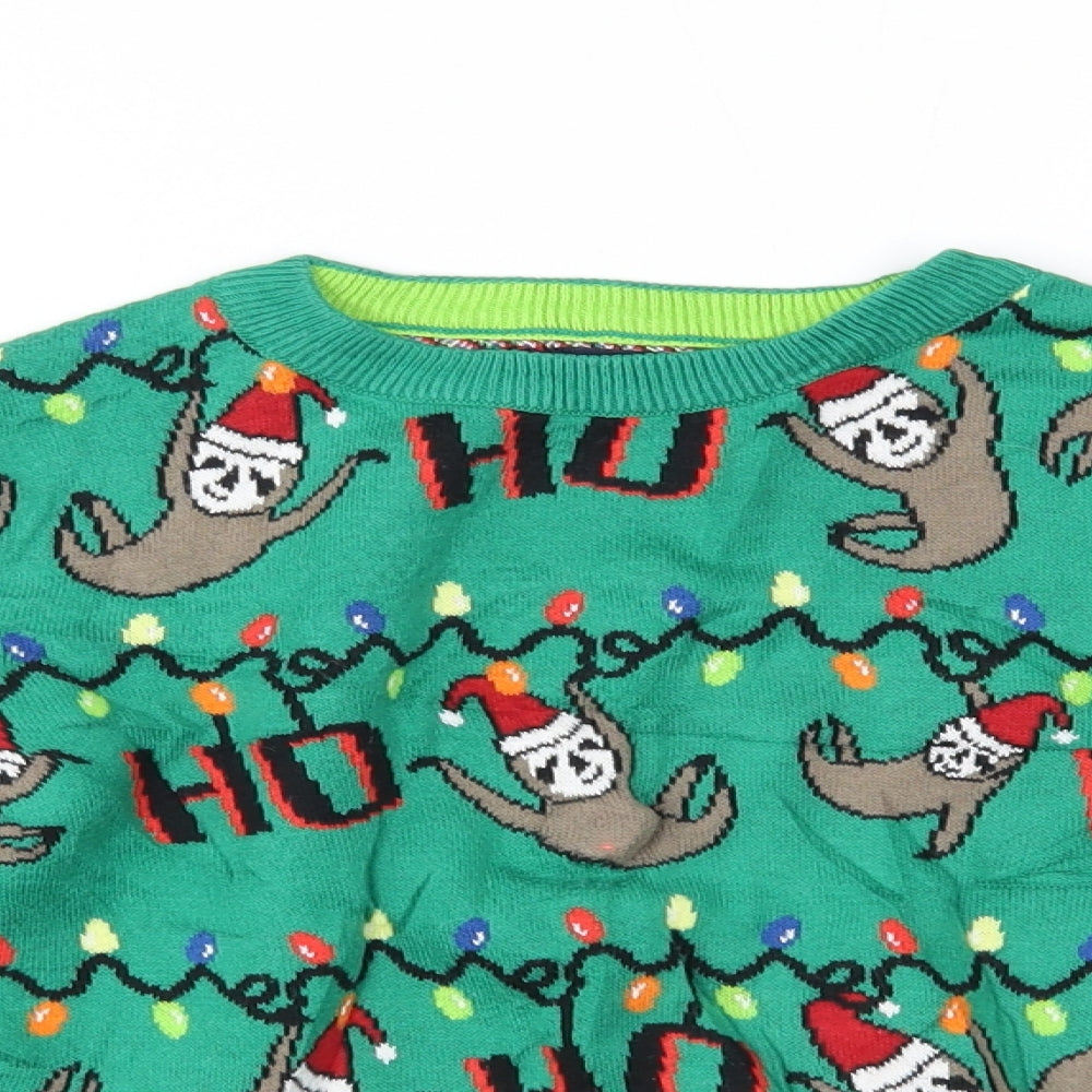 NEXT Boys Green   Pullover Jumper Size 6 Years  - christmas