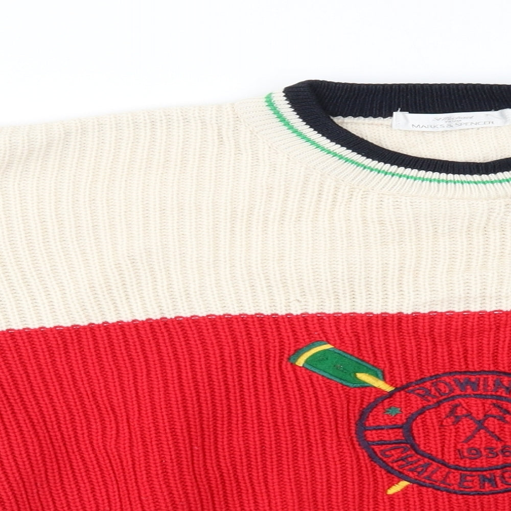 M&S Boys Beige   Pullover Jumper Size 11-12 Years  - rowing challenge cup
