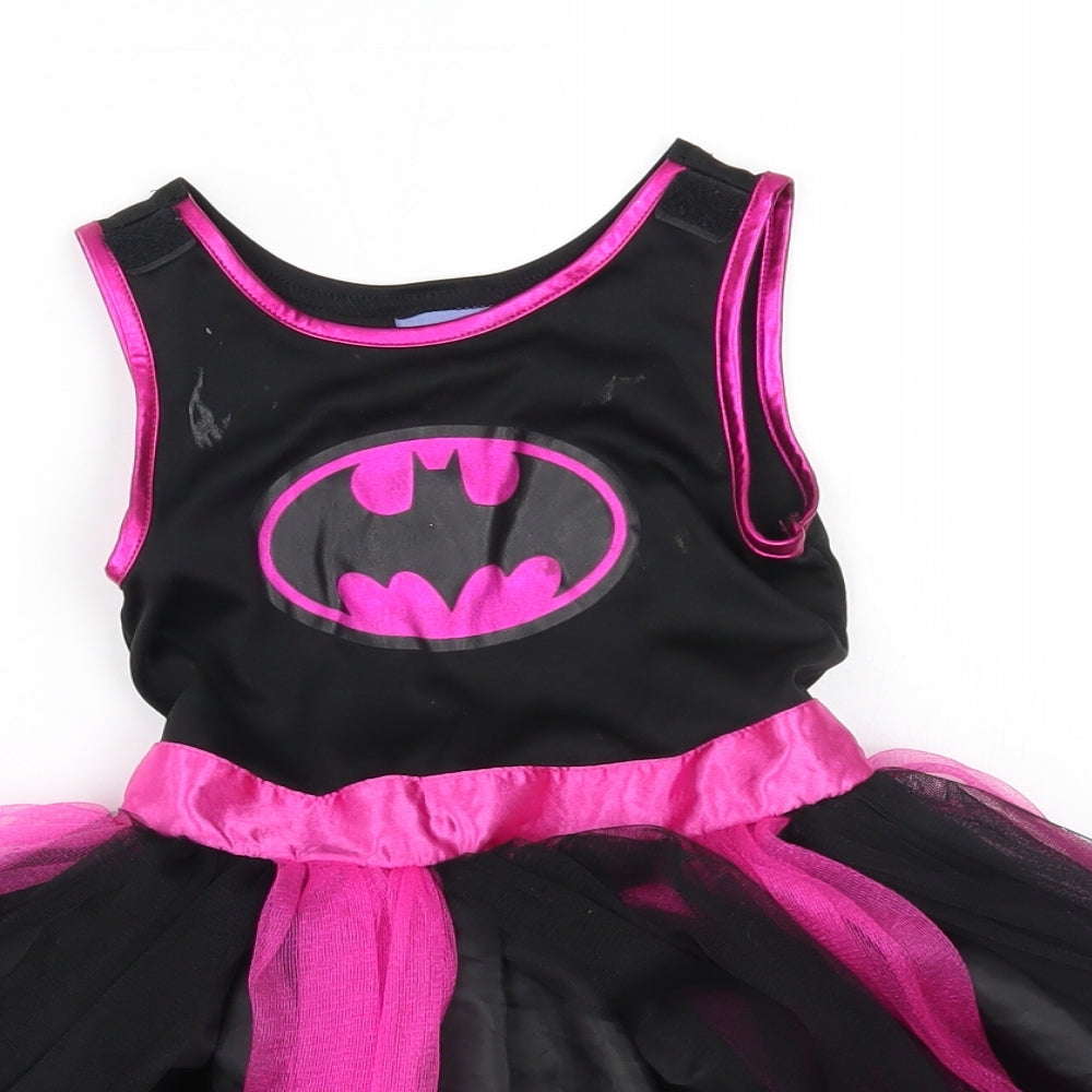 TU Girls Black   Fit & Flare  Size 2-3 Years  - batman