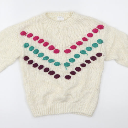 F&F Boys White   Pullover Jumper Size 10-11 Years