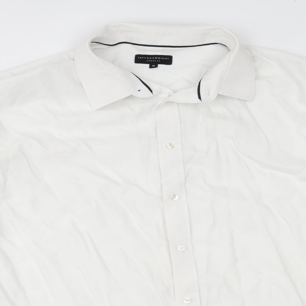 Taylor & Wright Mens White    Dress Shirt Size 18