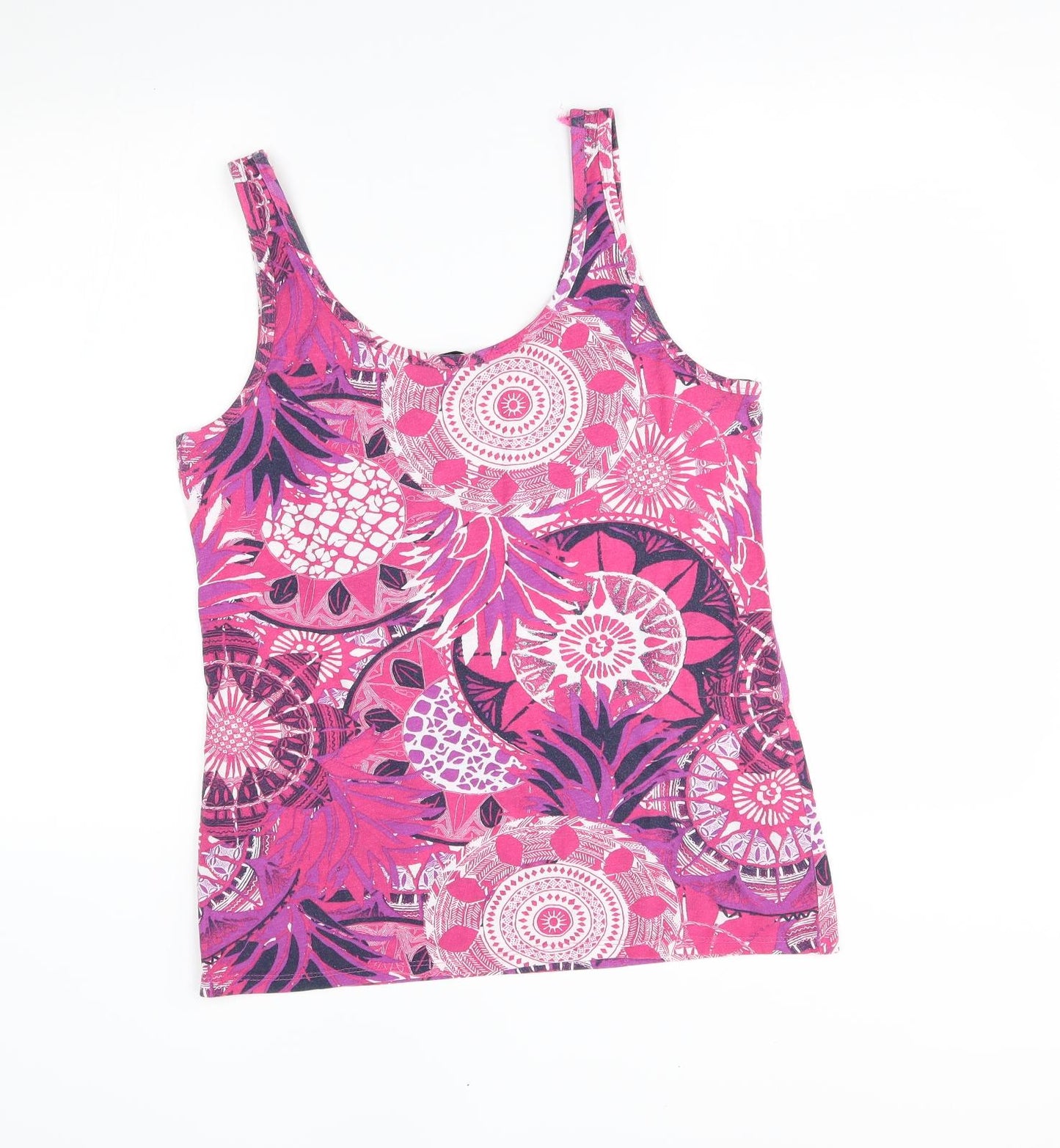 George Womens Pink Floral  Basic Tank Size 14
