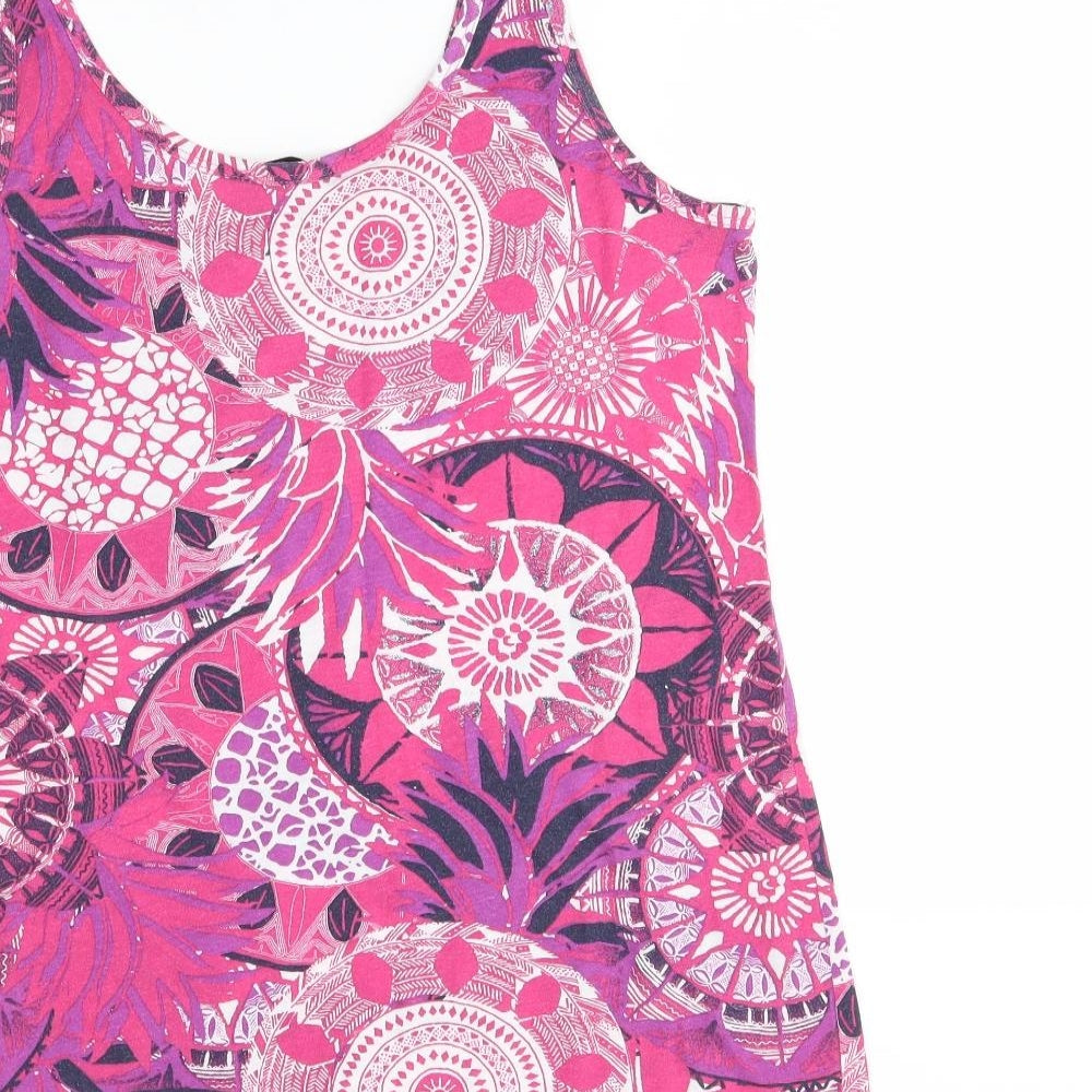 George Womens Pink Floral  Basic Tank Size 14