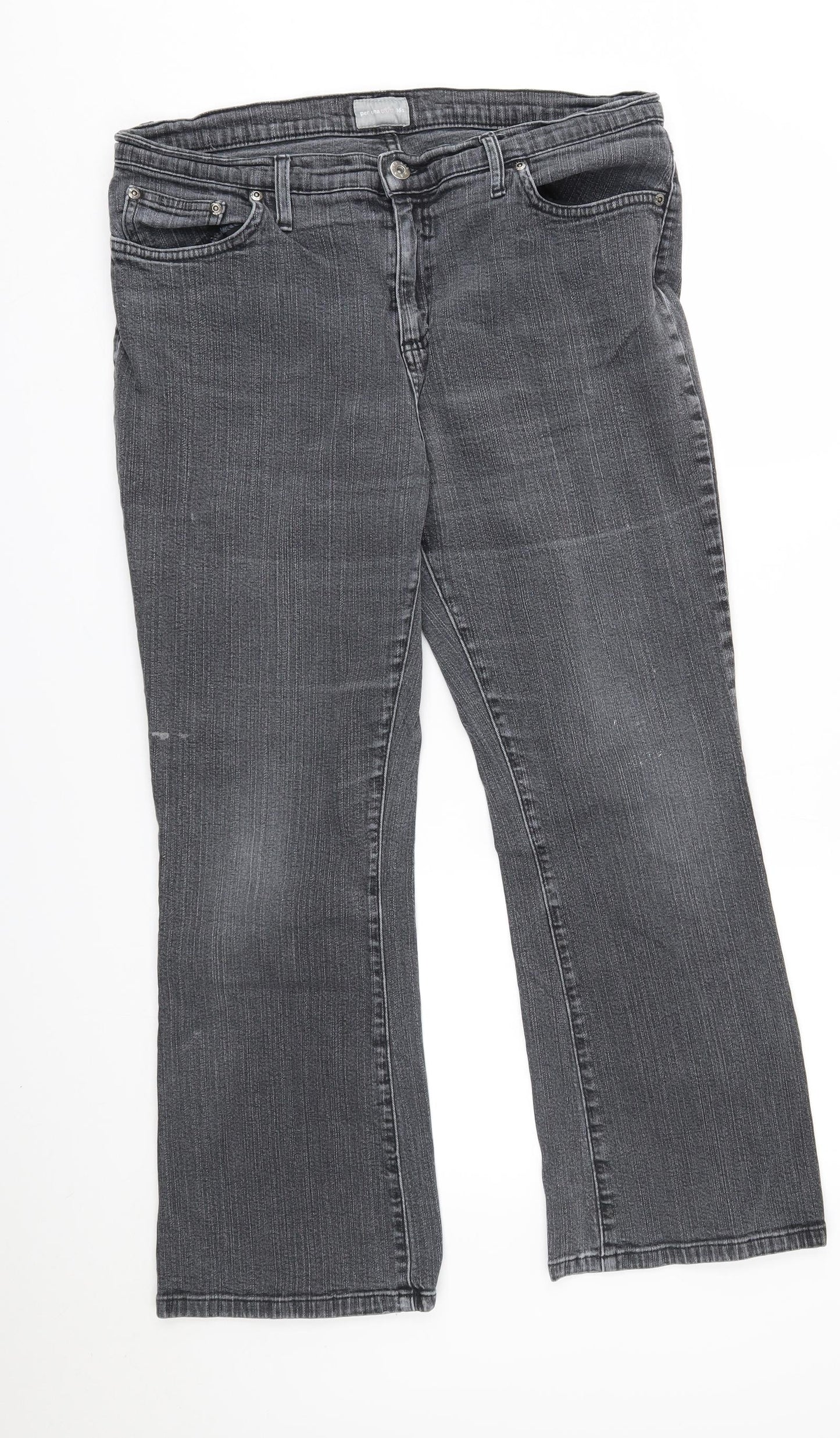 M&S Womens Grey   Straight Jeans Size 16 L26 in