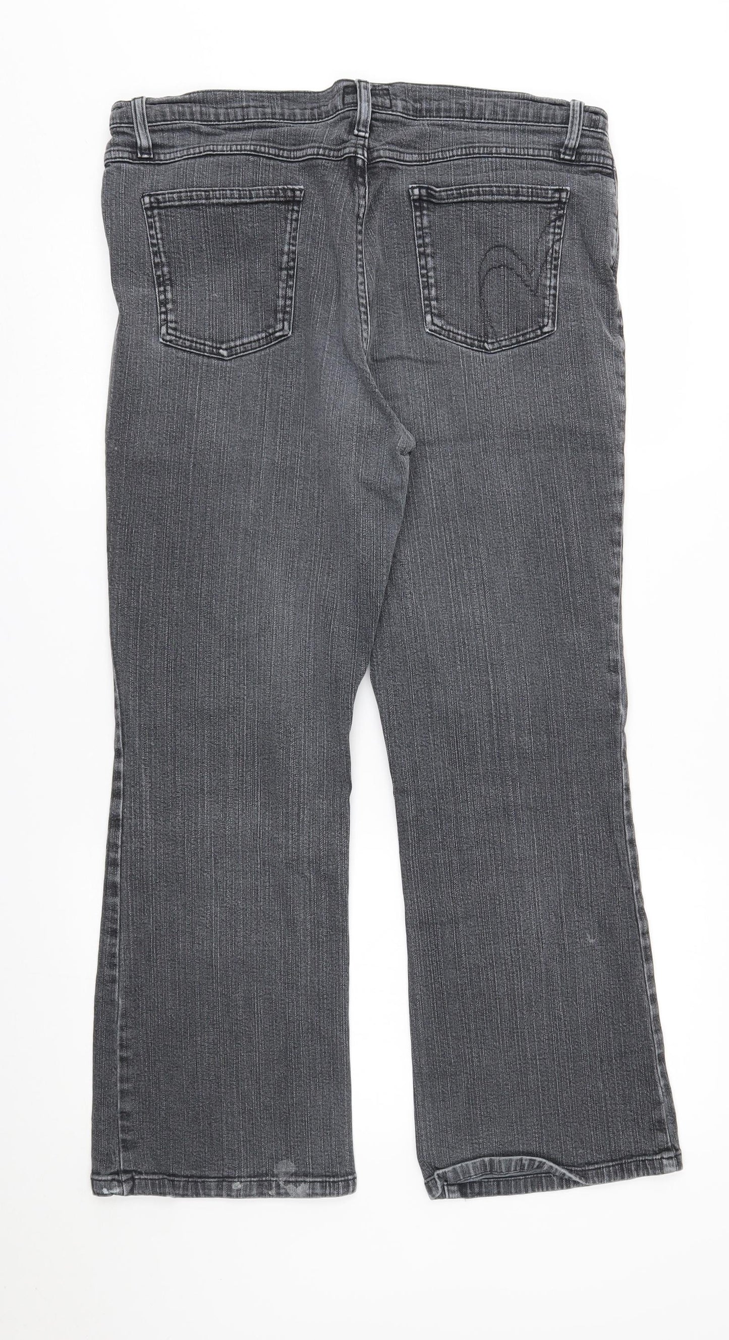 M&S Womens Grey   Straight Jeans Size 16 L26 in