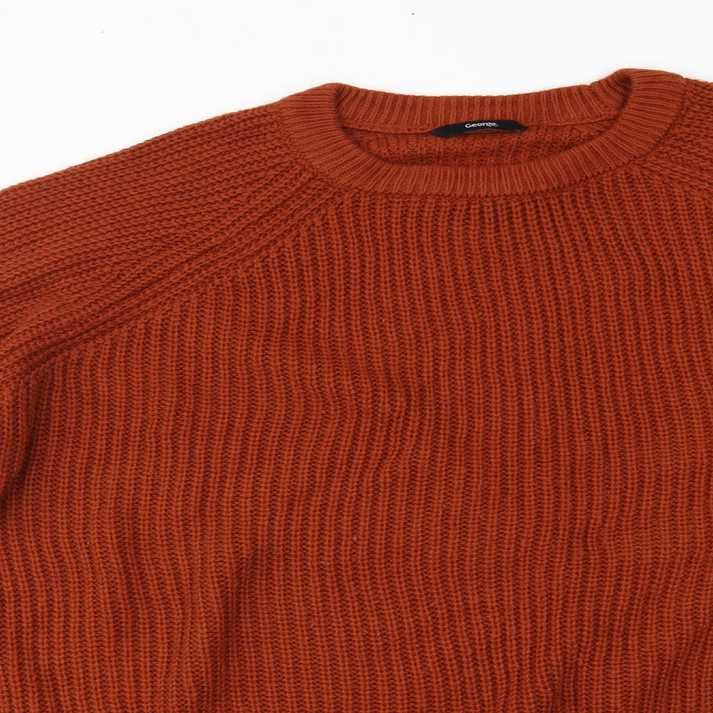 George Mens Orange   Pullover Jumper Size L