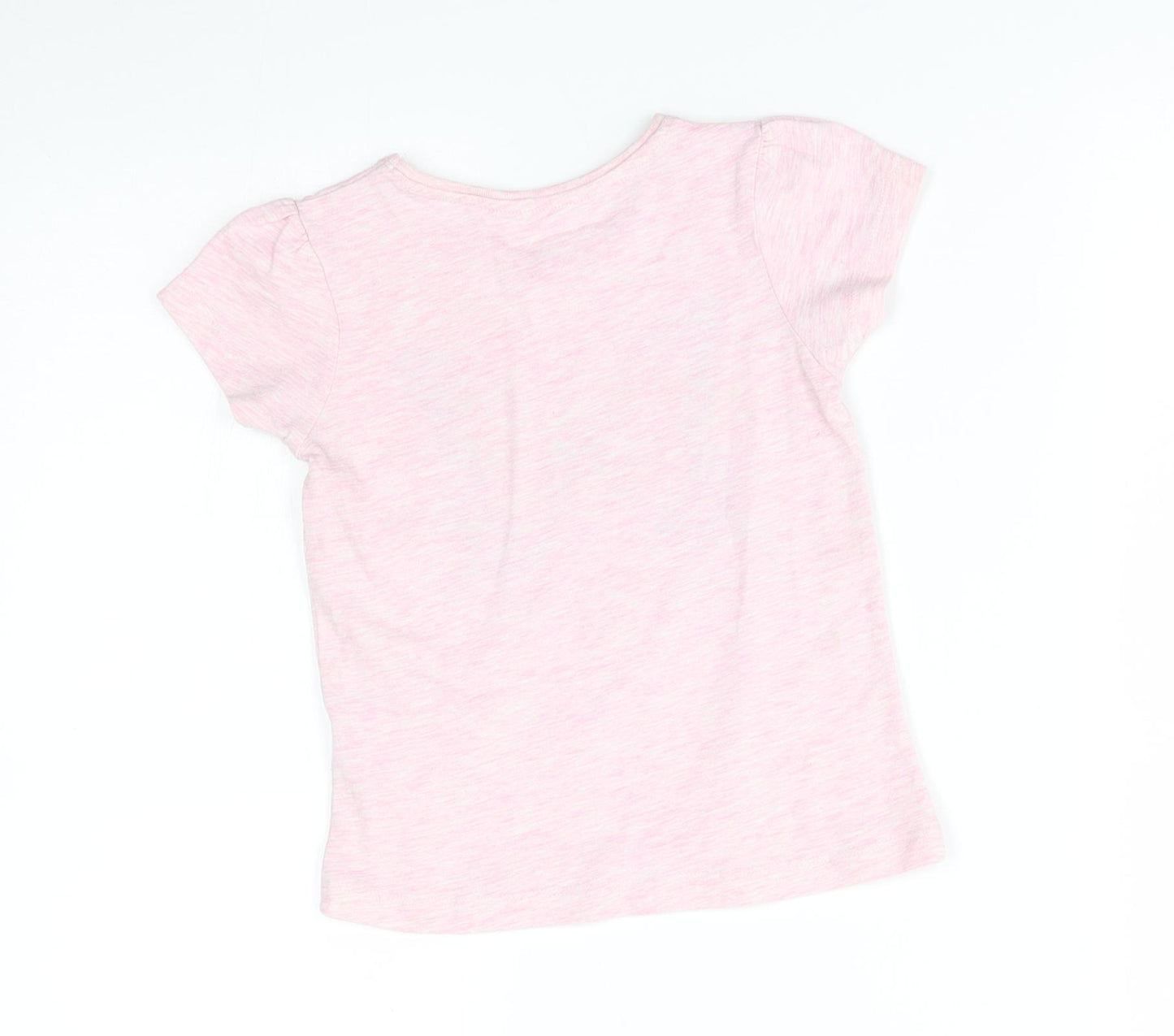 Primark Girls Pink   Basic T-Shirt Size 4-5 Years  - butterfly