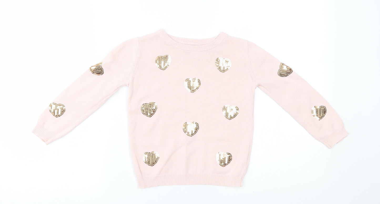 Primark Girls Pink   Pullover Jumper Size 3-4 Years