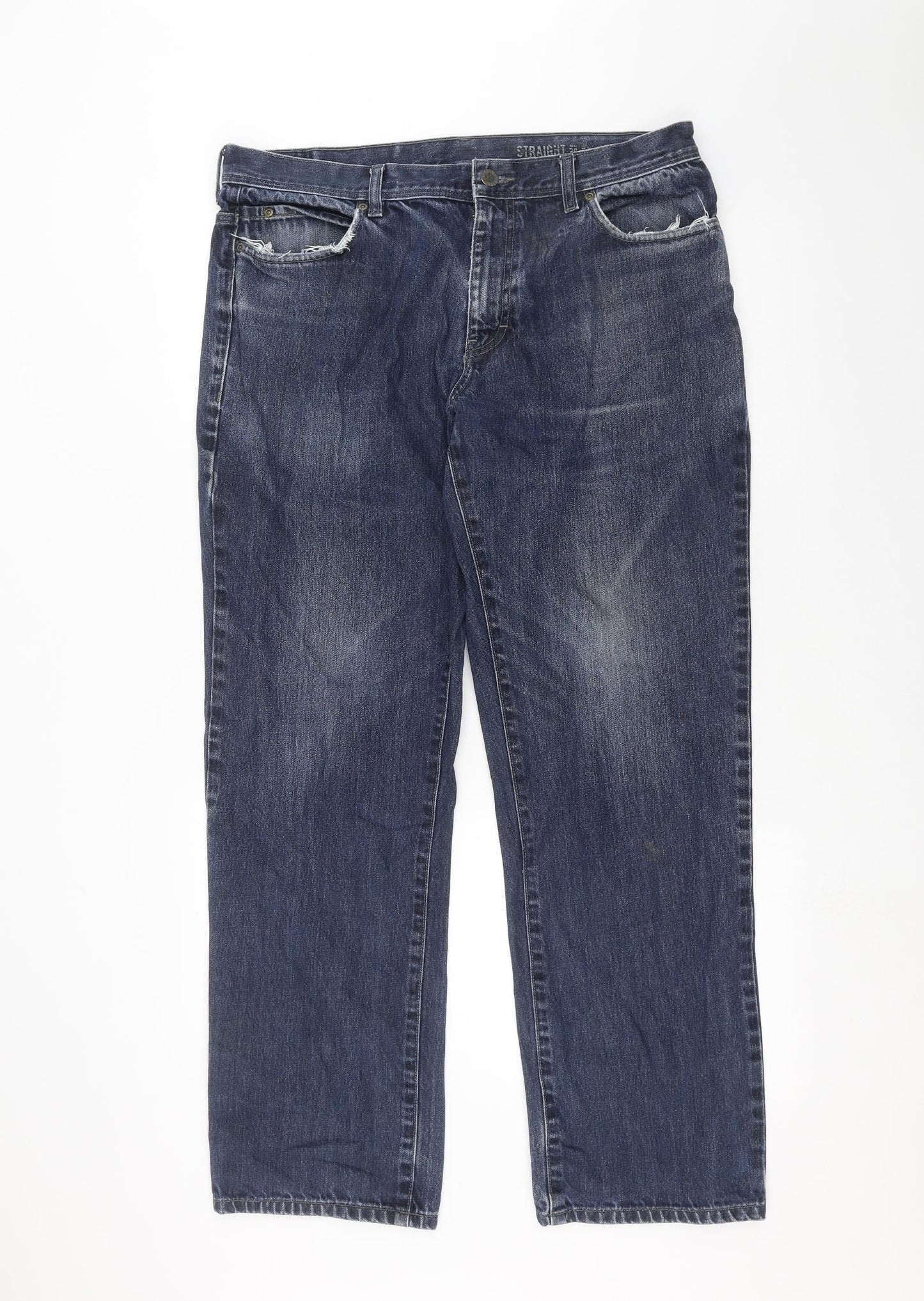 Preworn Mens Blue  Denim Straight Jeans Size 36 in L32 in
