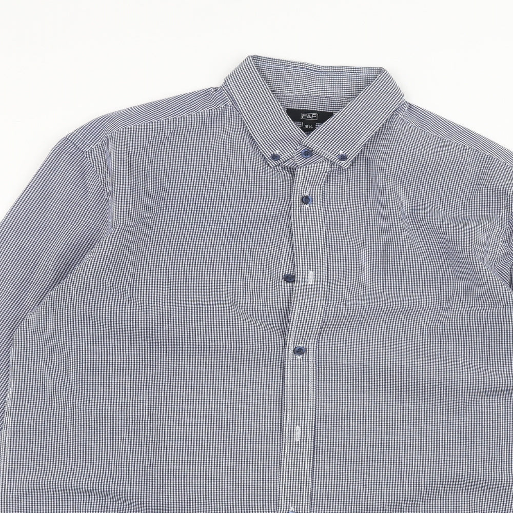 F&F Mens Blue    Dress Shirt Size 15.5