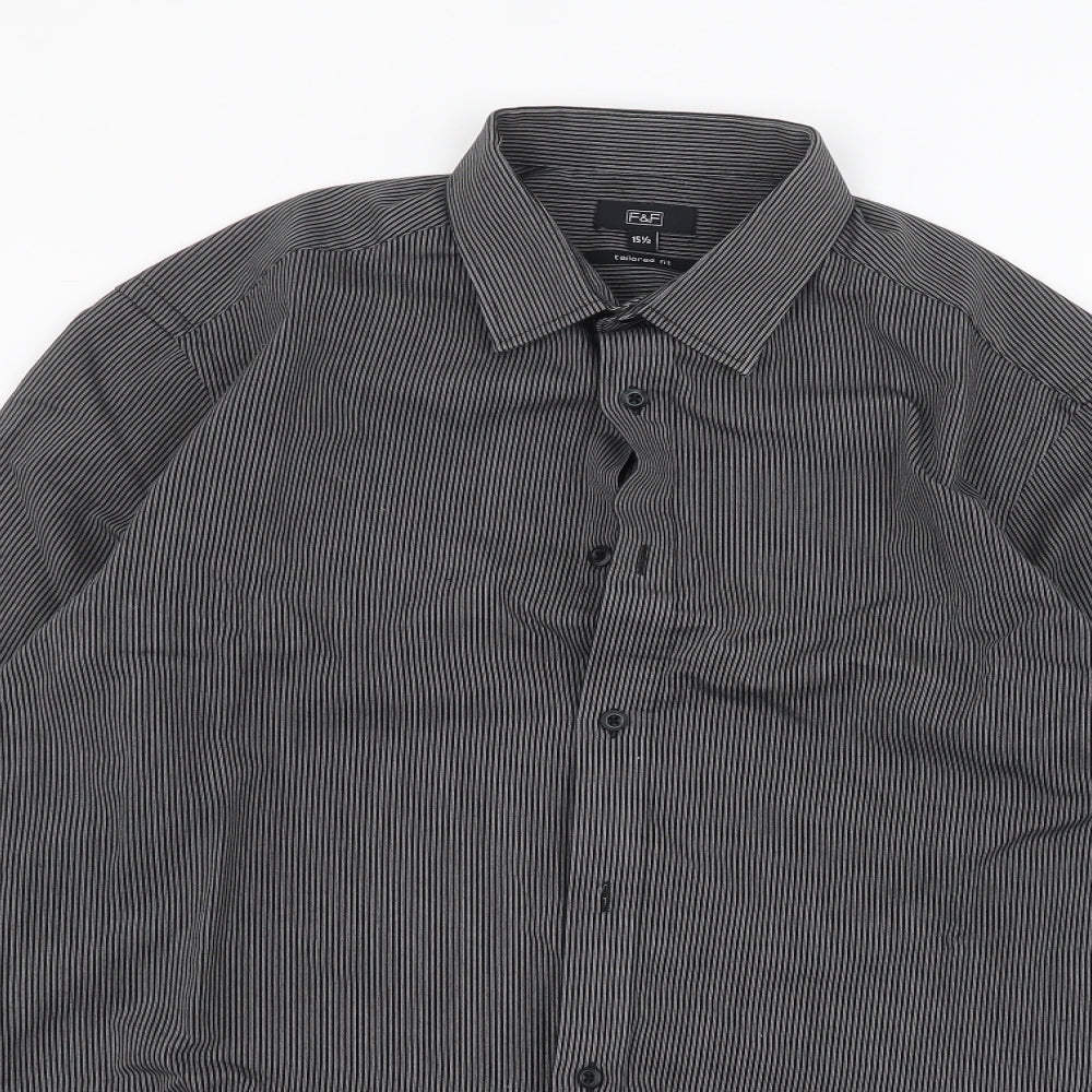 F&F Mens Black    Dress Shirt Size 15.5