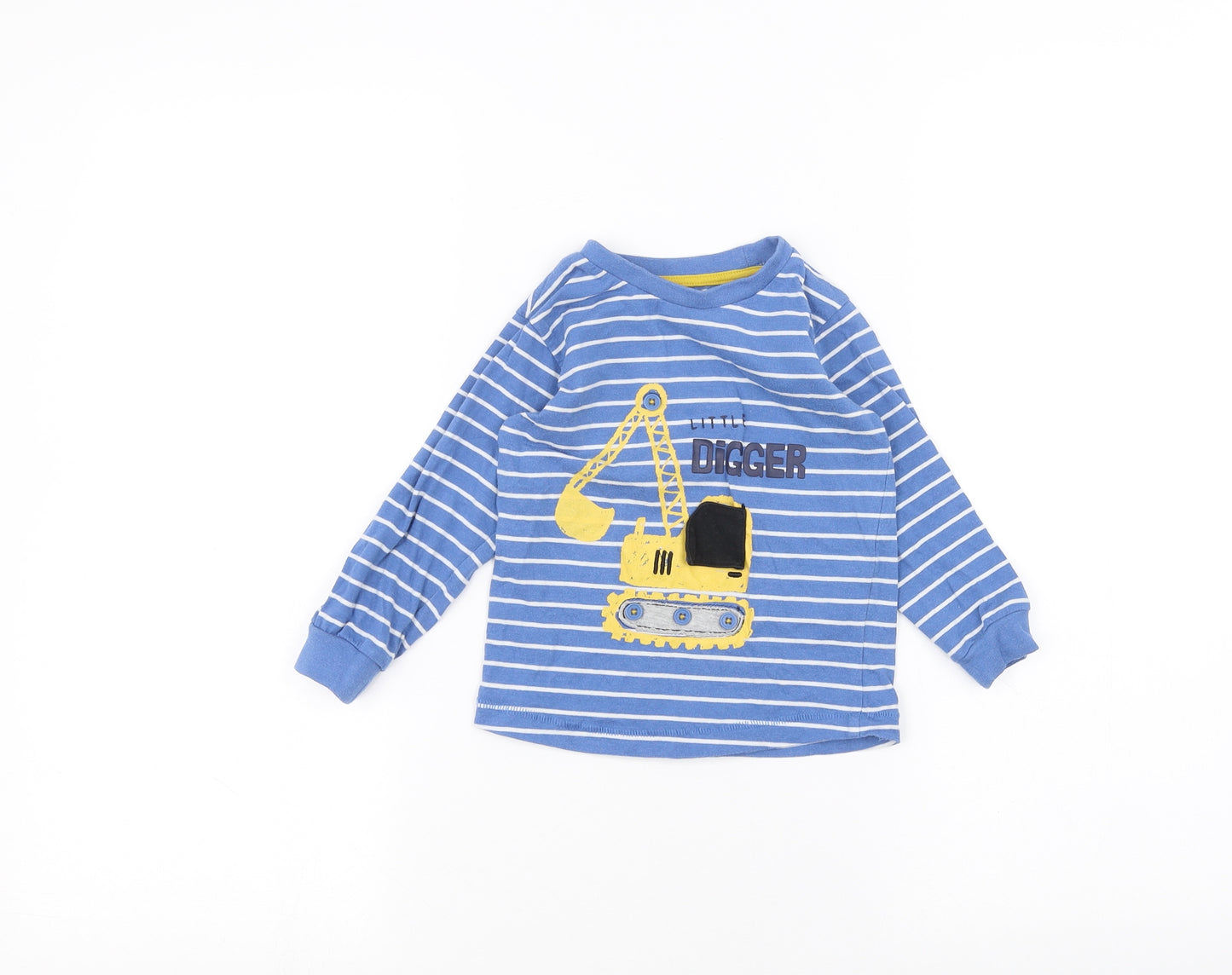 Mothercare Baby Blue Striped  Basic T-Shirt Size 12-18 Months