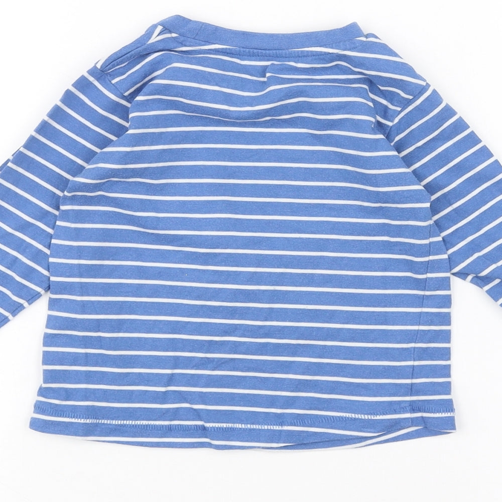Mothercare Baby Blue Striped  Basic T-Shirt Size 12-18 Months