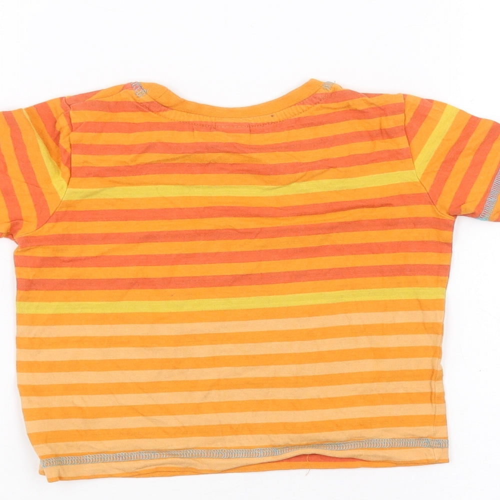 Mini Club Baby Orange Striped  Basic T-Shirt Size 12-18 Months