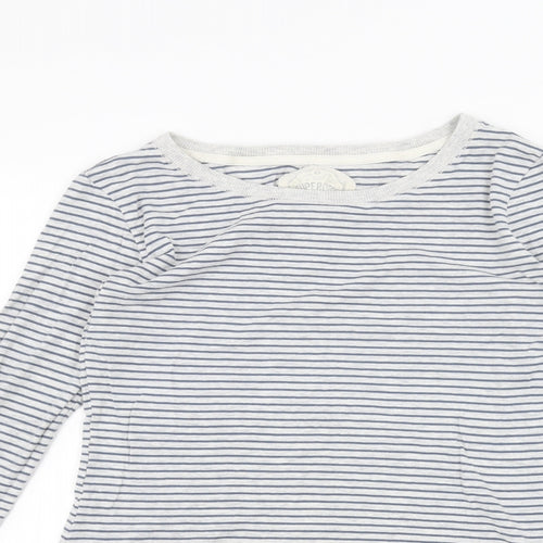Superdry Womens White Striped  Basic T-Shirt Size M
