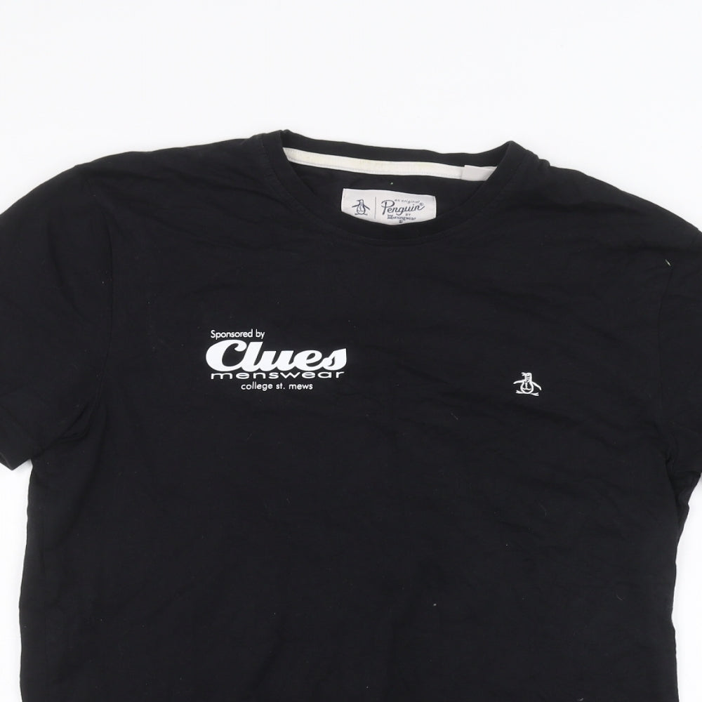 Penguin Mens Black    T-Shirt Size S