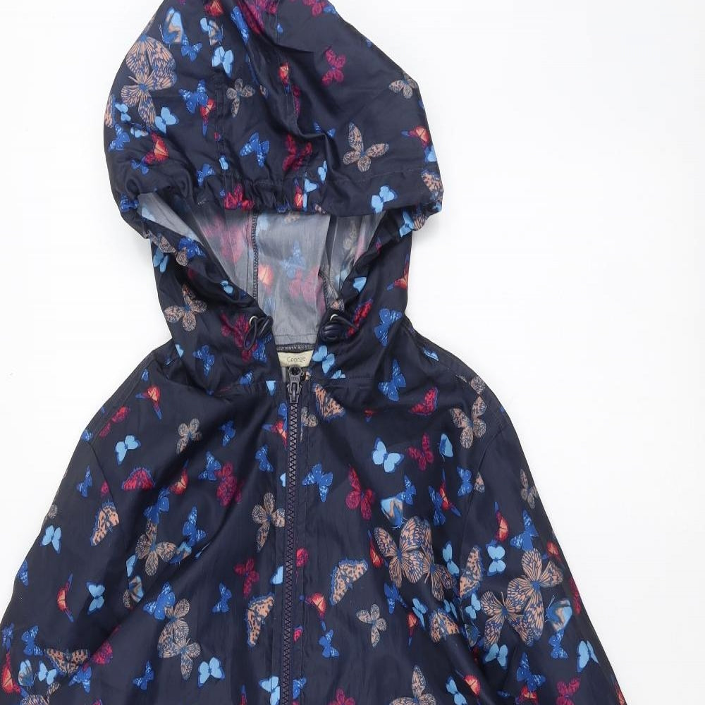 George Womens Blue   Rain Coat Coat Size 8