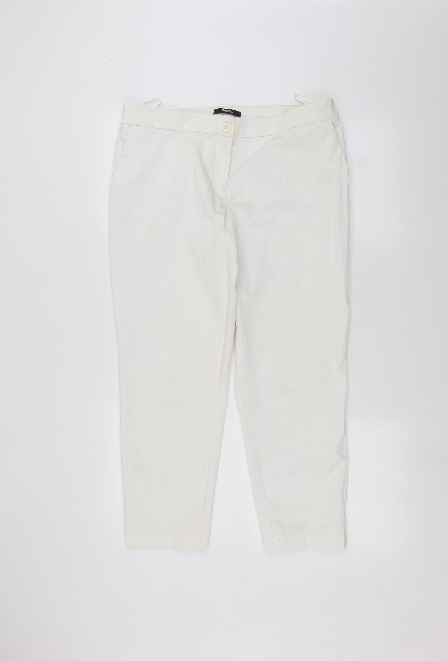 George Womens White   Trousers  Size 14 L32 in