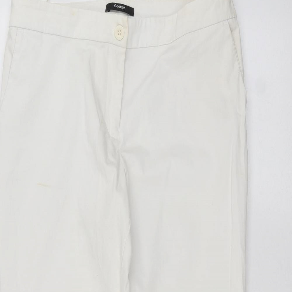 George Womens White   Trousers  Size 14 L32 in