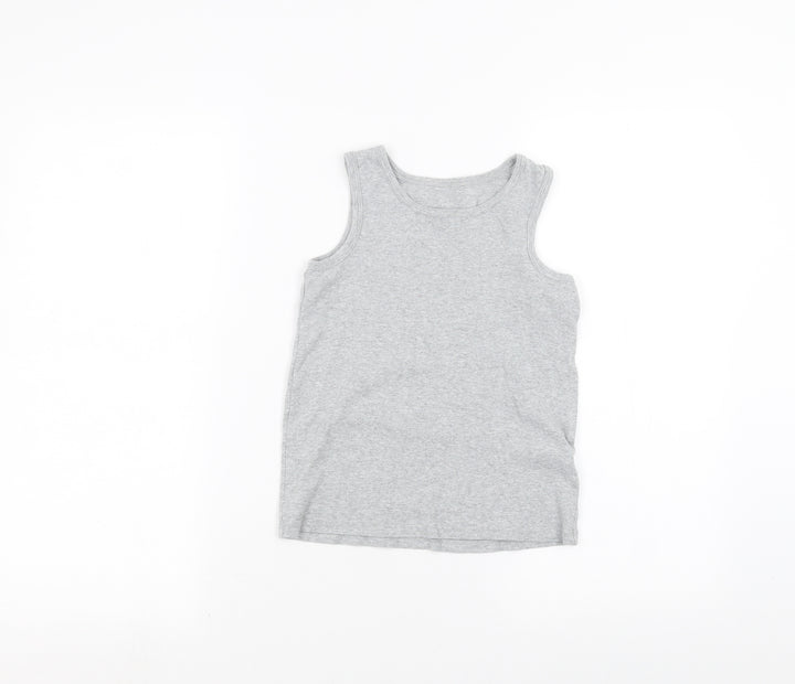 Marks and Spencer Boys Grey   Basic Tank Size 9-10 Years