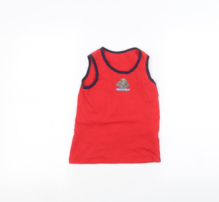 Primark Boys Red   Basic Tank Size 8-9 Years