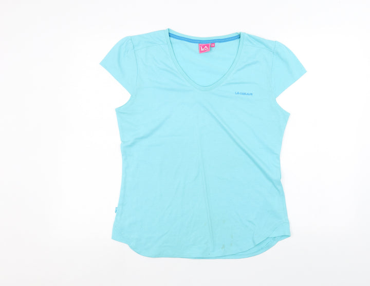 LA Gear Womens Blue Basic T-Shirt Size 16
