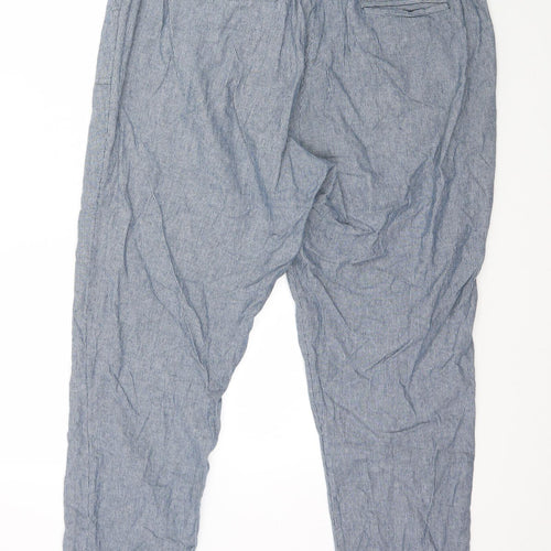 Bonmarche Womens Blue Striped  Trousers  Size 16 L27 in