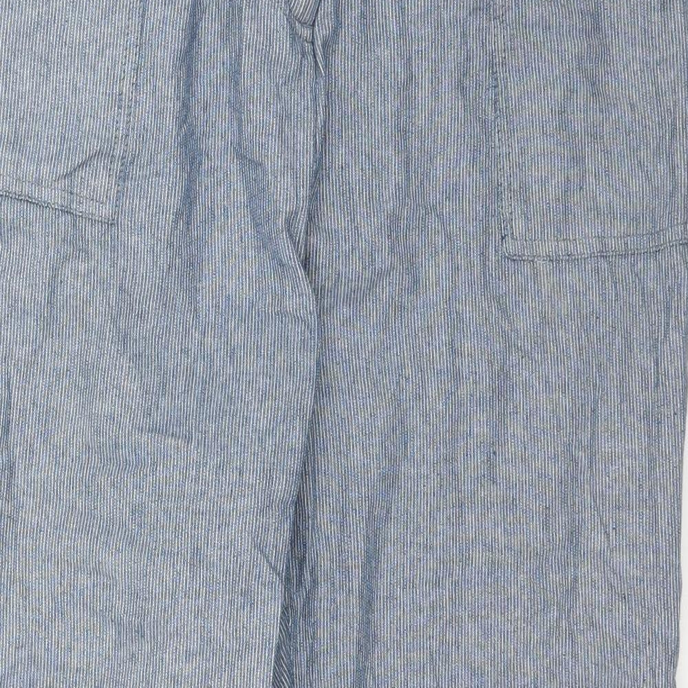 Bonmarche Womens Blue Striped  Trousers  Size 16 L27 in