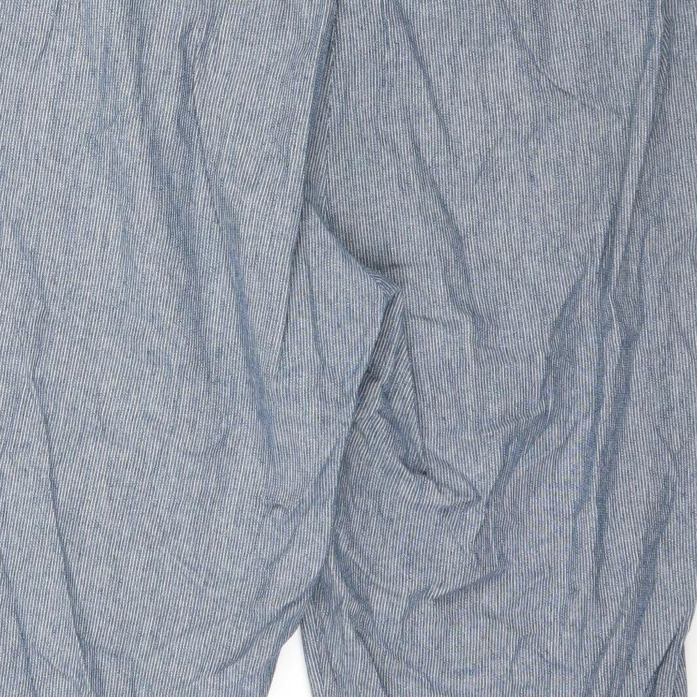 Bonmarche Womens Blue Striped  Trousers  Size 16 L27 in